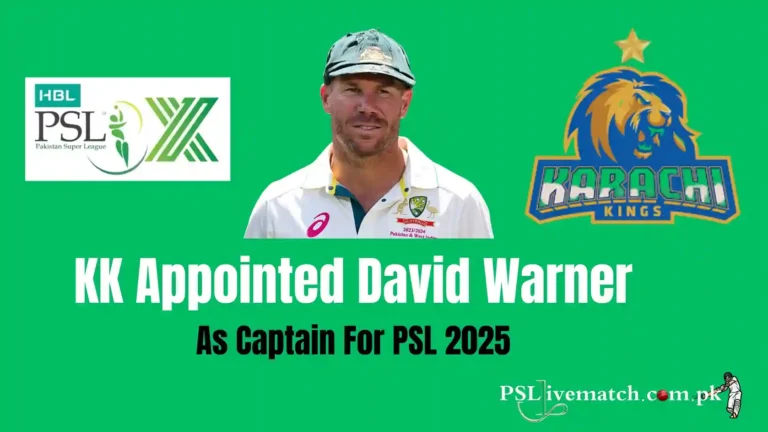 Karachi Kings - KK Appointed David Warner As Captain For PSL 10 2025
