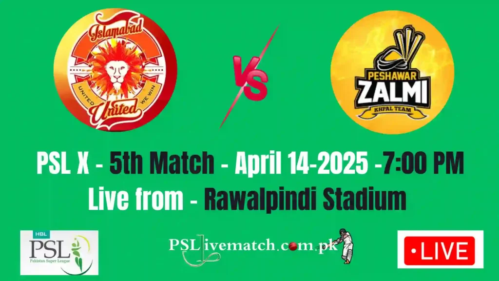 IU vs PZ Live PSL X 5th Match, April 14,2025, Rawalpindi