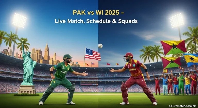Pakistan vs West Indies 2025 – Live Cricket Matches, Schedule & Squads